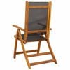 vidaXL Garden Chair Set of 4 Black Solid Acacia wood Standard Foldable