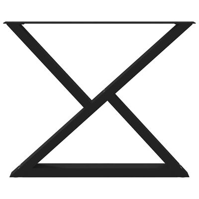 Black X-frame table leg assembly shape forming an X