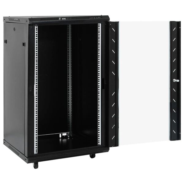 vidaXL 18U Network Cabinet with Swivel Feet 19" IP20 23.6"x23.6"x39.4"