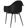 vidaXL Dining Chair Set of 2 Black Polypropylene Standard Durable
