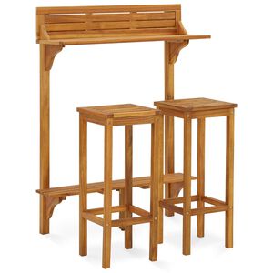 vidaXL Balcony Bar Set Natural wood Solid acacia wood, metal Standard