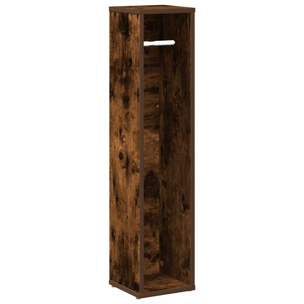 vidaXL Bathroom Cabinet with Roll Holder Smoked Oak 20,5x20x90 cm