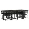 vidaXL Garden Dining Set Black PE rattan Large Removable Covers