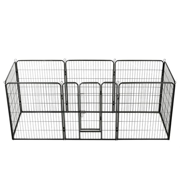 vidaXL Dog Playpen Black Powder-coated steel 31.5 x 39.4 in Durable