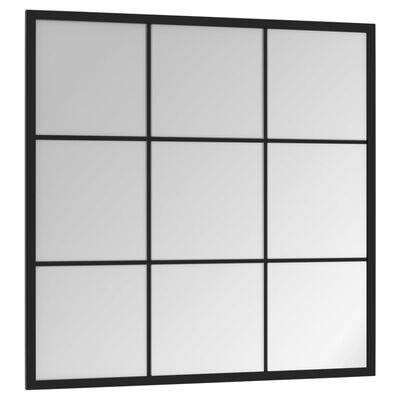 vidaXL Wall Mirror Black 23.6"x23.6" Metal