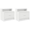vidaXL Bedside Cabinet Set of 2 White Engineered wood