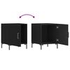 vidaXL Bedside Cabinet Black Engineered wood, iron 15.7 x 15.7 x 19.7 in