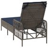 vidaXL Sun lounger Reclining 1-person Gray 157 x 55 x 92cm poly rattan