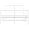 vidaXL Bed Frame White Steel Small Double Bed Frame Rectangular