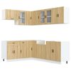 vidaXL Kitchen Cabinet Set Sonoma oak Engineered wood and glass Large