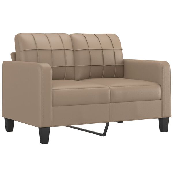 vidaXL Sofa Set Cappuccino Faux leather 3-Seater, 2-Seater, Armchair