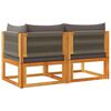 vidaXL Garden Sofa with Cushions 2-Seater Wood Acacia&Rope