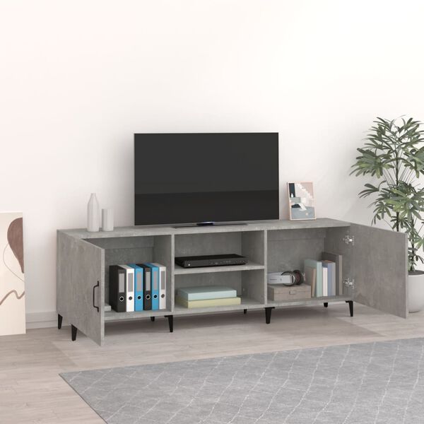 vidaXL TV Cabinet Concrete Grey Engineered Wood Large