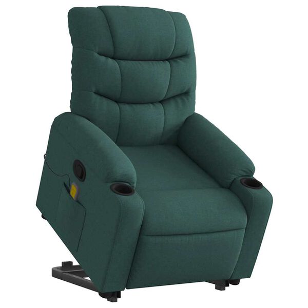 vidaXL Stand Up Massage Recliner Chair Dark Green