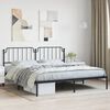 vidaXL Bed Frame Black Powder-Coated Steel Double Bed Frame
