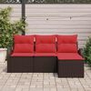 vidaXL Garden Sofa Set Brown Poly Rattan