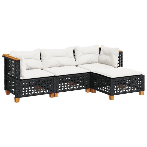 vidaXL Garden Sofa Set Black