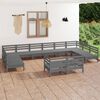 vidaXL Garden Lounge Set Grey Solid Pine Wood Medium Modular