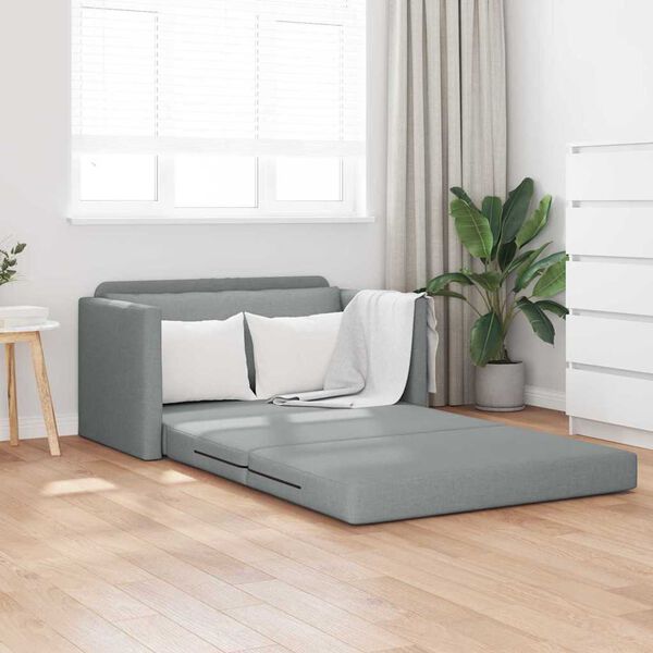 vidaXL Sofa Bed Light Grey 48.82 x 27.95 x 30.71 in Velvet