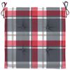 vidaXL Patio Chair Cushions 4 pcs Red Check Pattern 19.7x19.7x1.2" Oxford Fabric