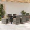 vidaXL Garden Dining Set 7 pcs Gray poly rattan