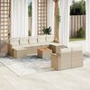 vidaXL Garden Sofa Set Beige PE rattan Large Modular Garden Sofa Set