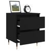 vidaXL Bedside Cabinet Black Engineered wood, Iron Medium
