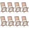 vidaXL Folding Patio Chairs 8 pcs with Cushions Solid Acacia Wood (2x313604+2x314873)