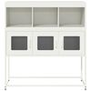 vidaXL Sideboard White Cold-rolled Steel Medium Buffet Rectangular