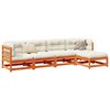 vidaXL Garden Sofa Set Wax brown Solid pine wood, Oxford fabric, PP cotton