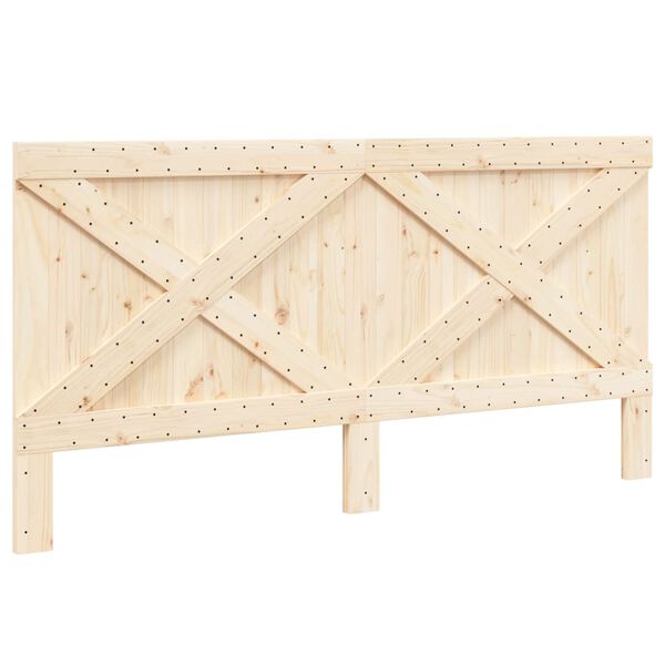 vidaXL Headboard Natural Pine Solid Pine Wood Double Durable Headboard
