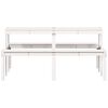 vidaXL Picnic Table White Solid Pine Wood Medium Durable Picnic Table
