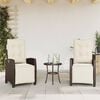 vidaXL Bistro Set Brown PE rattan, powder-coated steel, polyester Medium