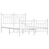 vidaXL Bed Frame White Steel Double Durable Bed Frame Rectangular
