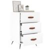 vidaXL Bedside Cabinet White Engineered wood, iron, PU artificial leather