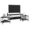 vidaXL TV Cabinet Black Engineered wood, steel Large TV Cabinet