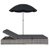 vidaXL Sun Lounger Grey PE rattan, powder-coated steel, polyester Double