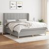 vidaXL Box Spring Bed with Mattress Light Gray 72"x83.9" California King Fabric