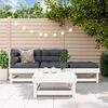 vidaXL Garden Lounge Set White Solid pine wood Modular Garden Lounge Set