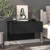 vidaXL Wall-mounted Bedside Cabinet Set of 2 Black Engineered wood