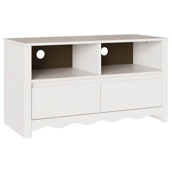 vidaXL TV Cabinet Drammen White 99 x 43 x 55 cm Solid Pine wood