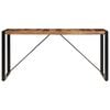 vidaXL Dining Table Brown and Black Solid Acacia wood 55.1 in