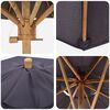 vidaXL Garden Parasol Dark Grey &Oslash; 270 x 260 cm Bamboo