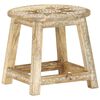 vidaXL Stool Brown with white patterns Solid mango wood 15.0x15.0x13.8 in