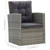 vidaXL Dining Set Grey PE rattan Large Removable Covers