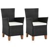 vidaXL Outdoor Dining Chairs Set of 2 Black