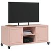 vidaXL TV Cabinet Pink Cold-rolled steel 39.4x15.4x17.1 in TV Cabinet