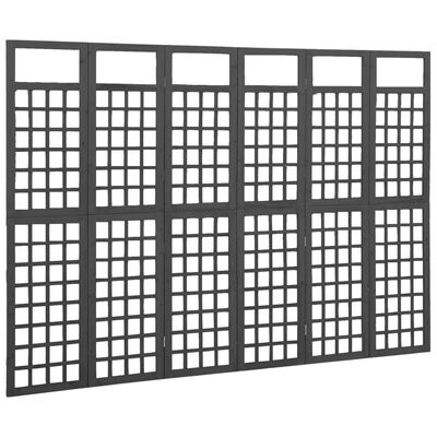 vidaXL 6-Panel Room Divider/Trellis Solid Fir Wood Black 95.5"x70.9"