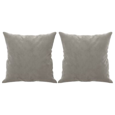 vidaXL Throw Pillows 2 pcs Light Gray 15.7"x15.7" Velvet