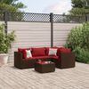 vidaXL Patio Lounge Set Brown PE Rattan Medium Modular